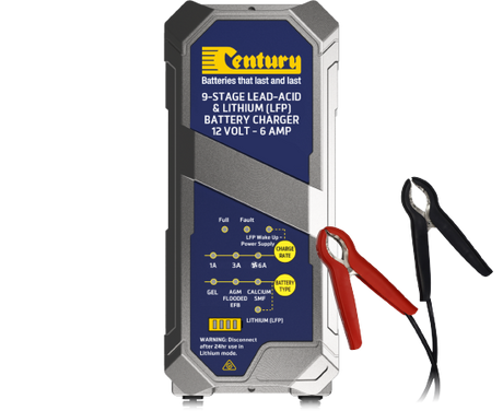 Century CC1206-XLI 9 Stage AGM/Lithium Portable Battery Charger 12v 6ah
