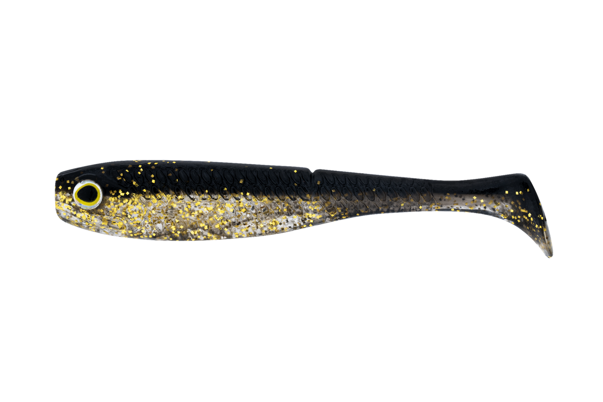 Daiwa Bait Junkie Herring 4in Soft Plastic Lure Black and Gold