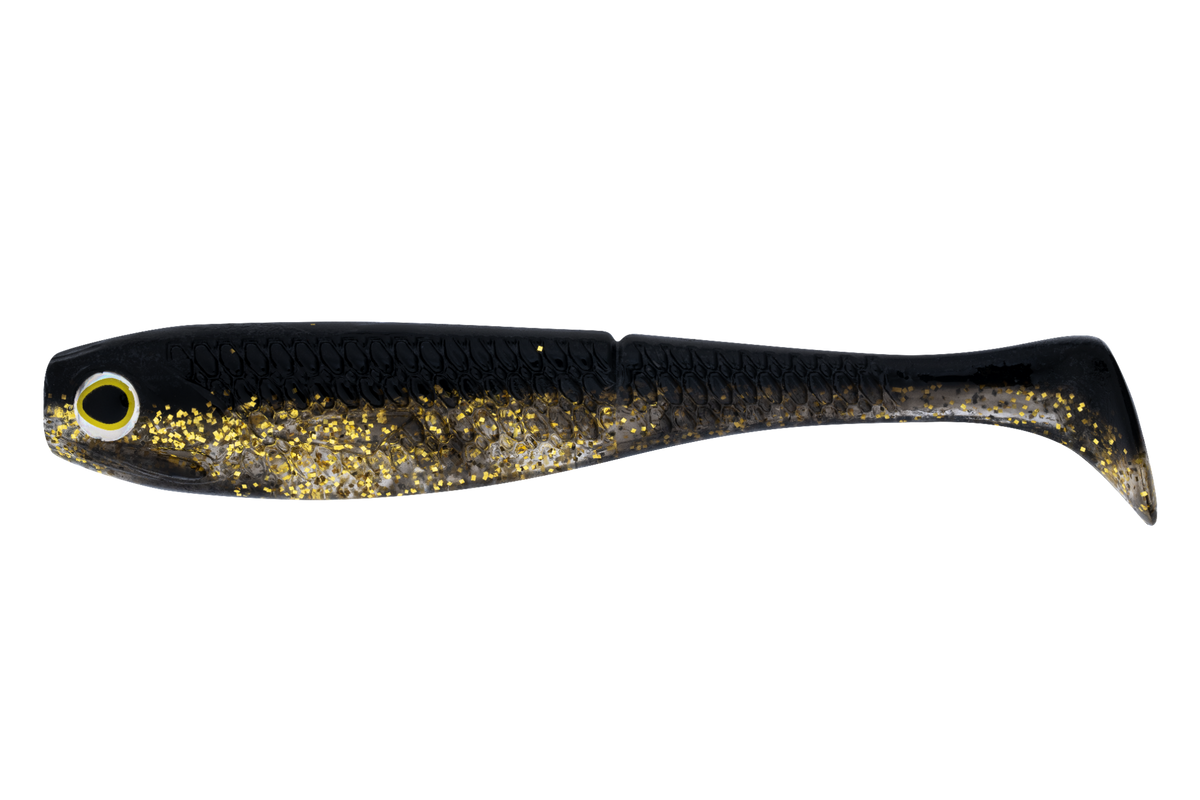 Daiwa Bait Junkie Herring 5in Soft Plastic Lure Black and Gold