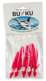 Buku Octopus 3.5in Skirted Lure Red White