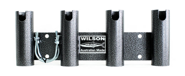 Wilson Powder Coated 4-Hole Bull Bar Fishing Rod Holder With Rubber Cap