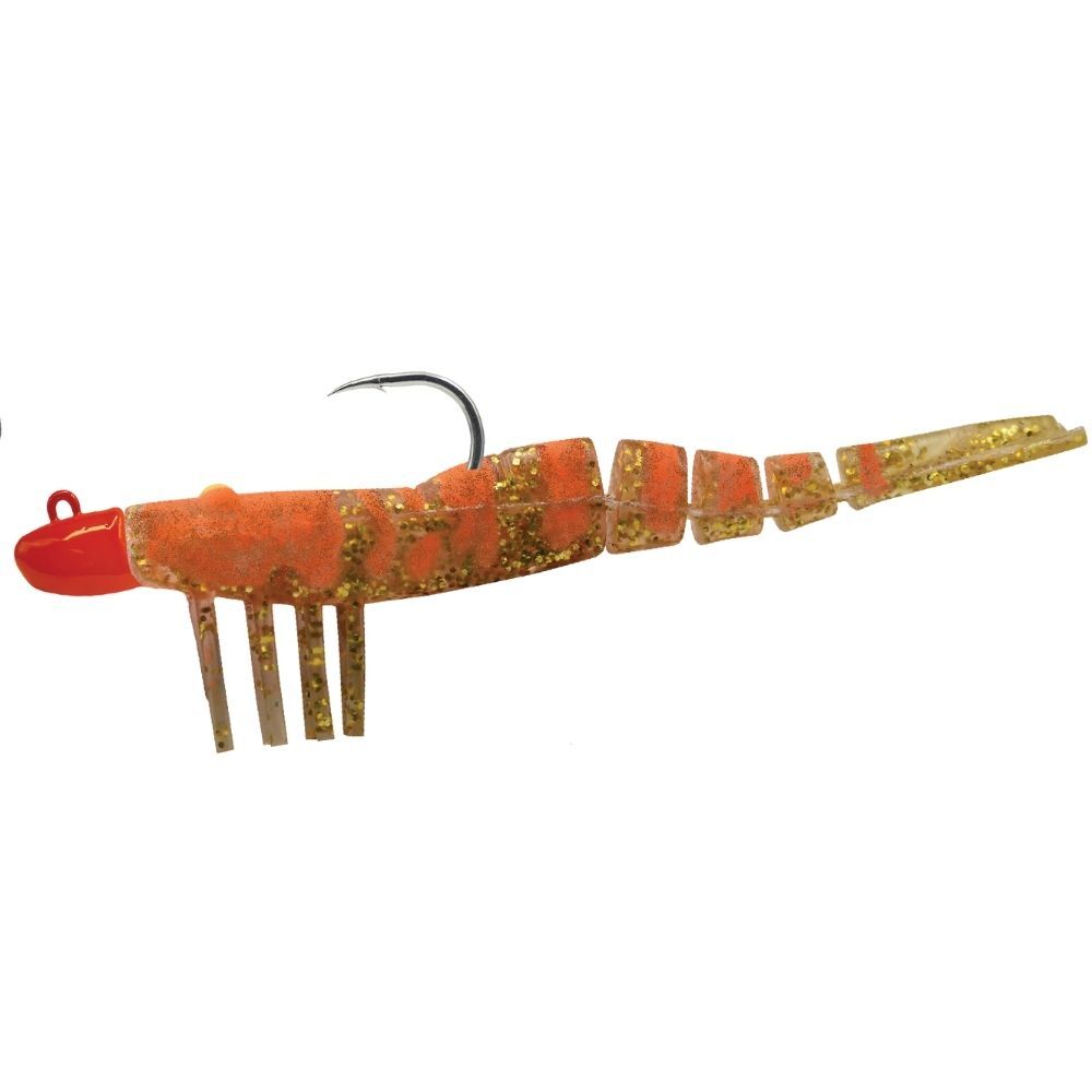Wilson Wild Shrimp Expose 3.5in Pre-Rigged Soft Plastic Lure Orange Nugget