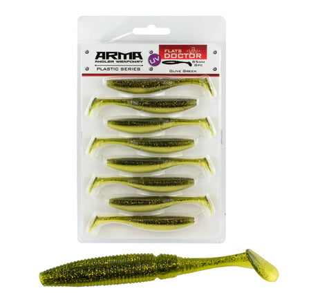 Arma Flats Doctor 85mm Soft Plastic Lure Olive Green