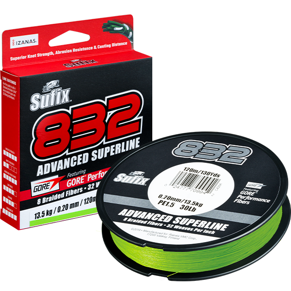 Sufix 832 Braided Fishing Line Neon Lime