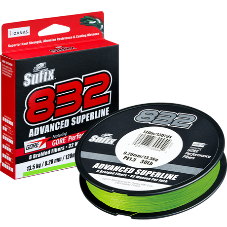 Sufix 832 Braided Fishing Line Neon Lime