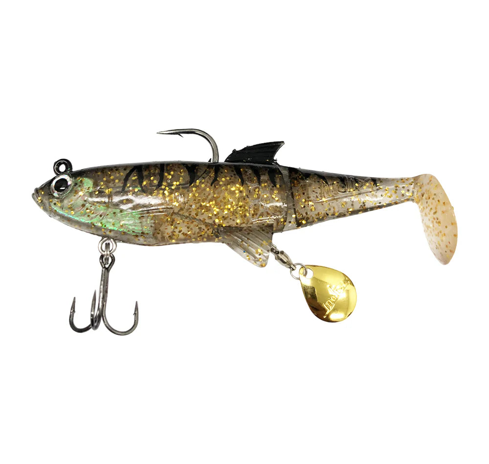 Molix Shad 185mm Soft Plastic Swimbait Lure Black Gold Tiger