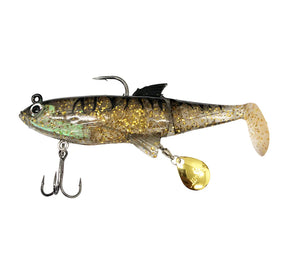 Molix Shad 185mm Soft Plastic Swimbait Lure Black Gold Tiger