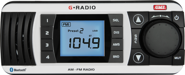 GME GR300BTW Bluetooth AM/FM Marine Stereo White