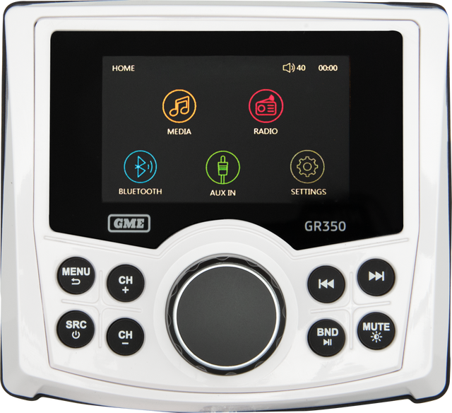 GME GR350BTW Bluetooth AM/FM Marine Stereo White