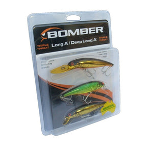 Bomber Long A/Deep Long A 14A/25A Hard Body Lure Pack Mixed Colours 89mm 3pk Multi Colour