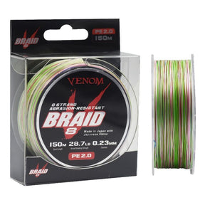 Venom V-Braid X8 Braided Fishing Line 150m Multi Colour