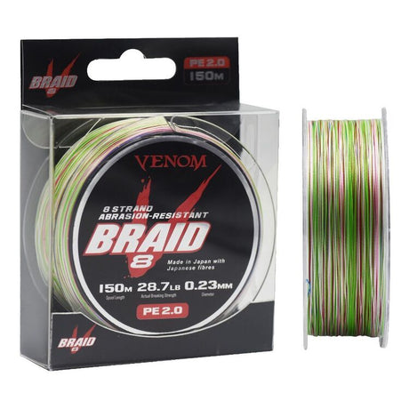 Venom V-Braid X8 Braided Fishing Line 150m Multi Colour