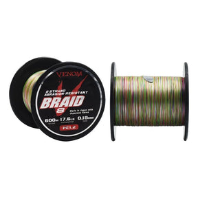 Venom V-Braid X8 Braided Fishing Line 600m Multi Colour