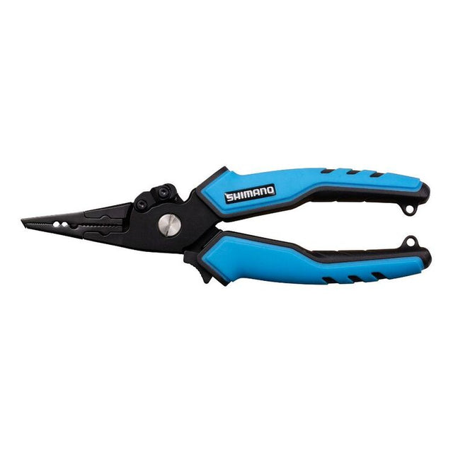 Shimano Alloy Split Ring Plier With Cutter 7.5in Blue/Black