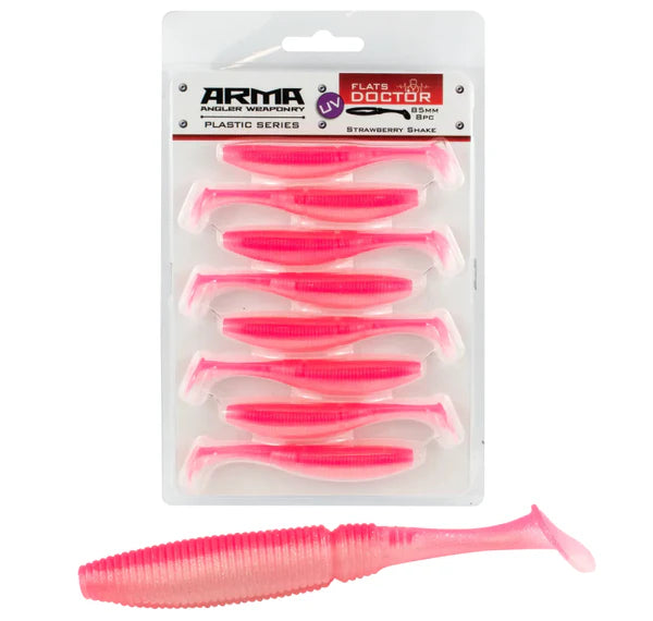 Arma Flats Doctor 85mm Soft Plastic Lure Strawberry Shake
