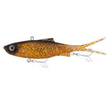 Samaki Vibelicious Fork Tail 100mm 20g Soft Vibe Lure Gold Glitter