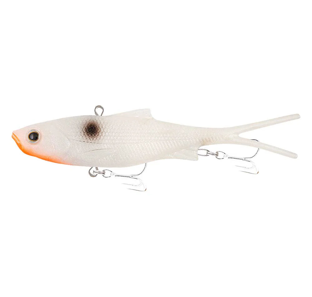 Samaki Vibelicious Fork Tail 85mm 14g Soft Vibe Lure Pearl White