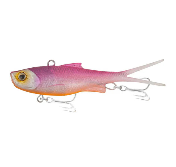 Samaki Vibelicious Fork Tail 100mm 20g Soft Vibe Lure Pink Lady