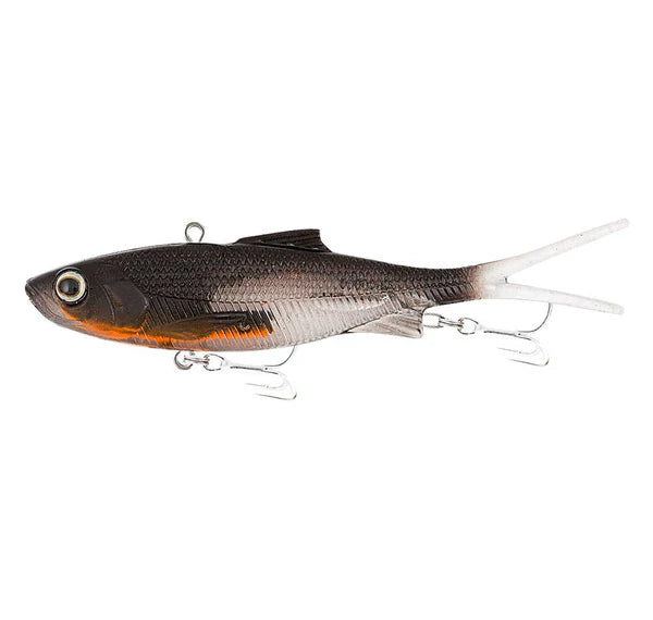Samaki Vibelicious Fork Tail 100mm 20g Soft Vibe Lure Smokin Orange