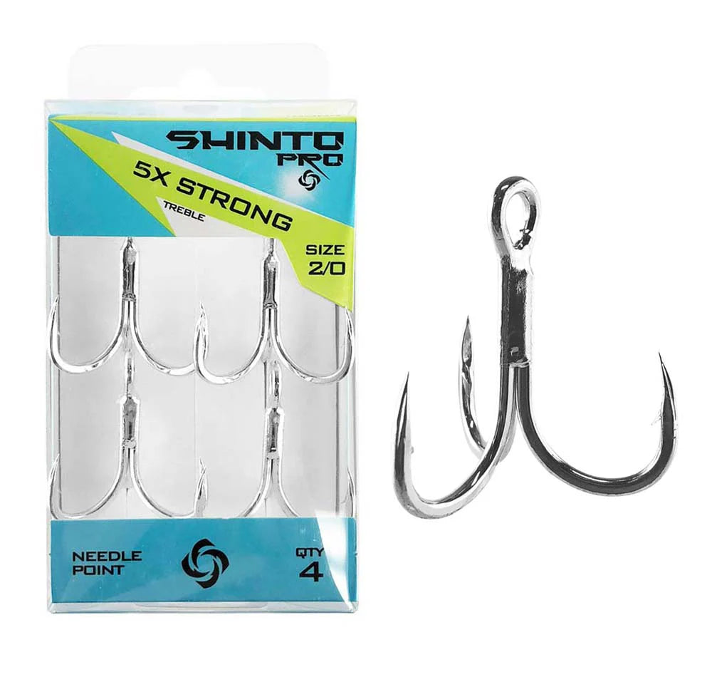 Shinto Pro 5X Tinned Treble Hooks