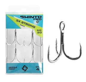Shinto Pro 6066 5X Bright Tin Treble Hooks