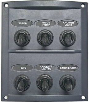 Water Resistant 6 Gang Deluxe Switch Panel