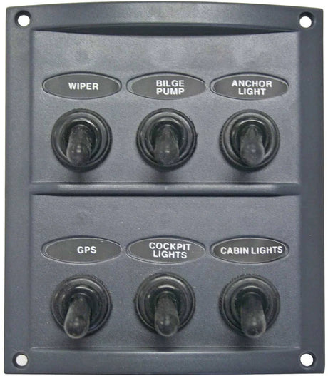 Water Resistant 6 Gang Deluxe Switch Panel