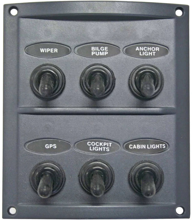 Water Resistant 6 Gang Deluxe Switch Panel