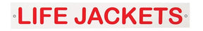 Screw On Vinyl Lifejacket Boat Sign 200mm X 30mm