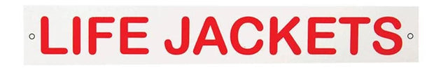 Screw On Vinyl Lifejacket Boat Sign 200mm X 30mm
