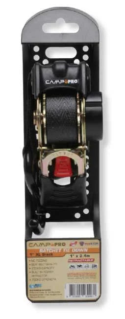 Camp Pro Retractable Tie Down Ratchet Strap 25mm x 2.4m