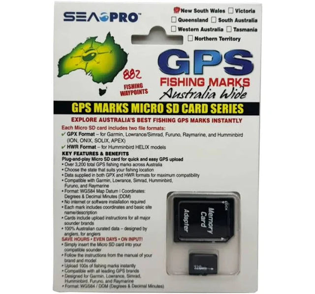 Sea Pro GPS Fishing Marks Queensland Micro SD Card Series