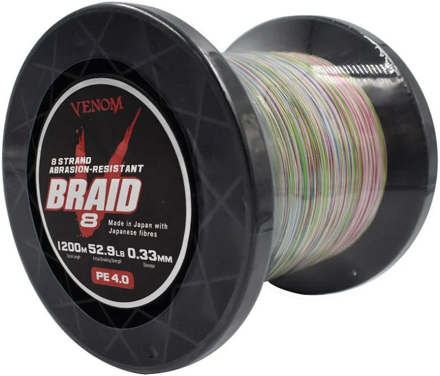 Venom V-Braid X8 Braided Fishing Line 1200m Multi Colour