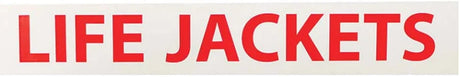 Self Adhesive Life Jacket Boat Sticker 200mm X 30mm Red/White